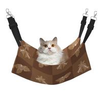 Pet Cat Hammock-Double-Sided Full-Width Printed Adjustable Cat Nest, Thick Velvet Material, Suitable For Cats, Rabbits, Hamsters And Other Pets, Multifunctional Pet Hammock With Metal Hook.