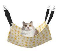 Pet Cat Hammock-Double-Sided Full-Width Printed Adjustable Cat Nest, Thick Velvet Material, Suitable For Cats, Rabbits, Hamsters And Other Pets, Multifunctional Pet Hammock With Metal Hook.