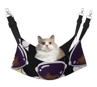 Pet Cat Hammock-Double-Sided Full-Width Printed Adjustable Cat Nest, Thick Velvet Material, Suitable For Cats, Rabbits, Hamsters And Other Pets, Multifunctional Pet Hammock With Metal Hook.