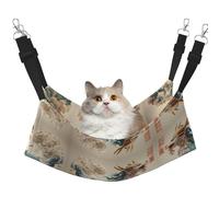 Pet Cat Hammock-Double-Sided Full-Width Printed Adjustable Cat Nest, Thick Velvet Material, Suitable For Cats, Rabbits, Hamsters And Other Pets, Multifunctional Pet Hammock With Metal Hook.