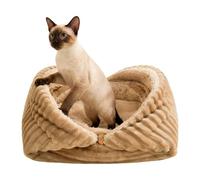Pet Cat House - Warm Plush Cold Weather,Indoor Cat Mat for Winter | for Bedroom Garage Playing Resting Napping Small to Large Breeds