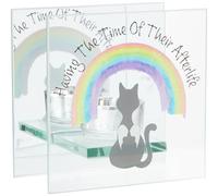 Pet Cat Loss Memorial Sympathy Gift Tealight Holder by Rainbow Bridge Friends
