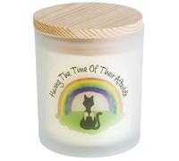 Pet Cat Loss Remembrance Candle. Beautifully Fragranced Memorial Gift for Pet Lovers by Rainbow Bridge Friends