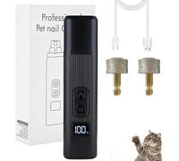 Pet Cat Nail, Nail Trimmer, Safe Cut Cat Nail Trimmer, Two Adjustable with 360° Grinding Settings,Low-Vibration Ultra-Quiet Under 40db,for All Sized Cats and Dogs (Black)