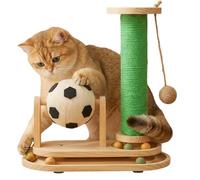 Pet Cat Scratching Post - Toy with a Rolling Ball Football Theme with a Wide Base, Cat Scratcher for Domestic Felines, Indoor and Outdoor Use, Sofa, Sofa, Ang,