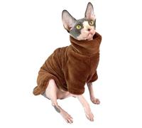 Pet Cat Sweater Home Fur Autumn and Winter Warm Solid Color Soft Arctic Velvet Skincare Suitable for Devonshire Cats Hairless