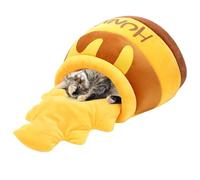 Pet Cat Tent - 42cm Cartoon Honey Pot Nest, Soft Plush Cats Bed, Warm Winter Kitten Cave | Comfortable Sleeping Shelter for Indoor Ca Small Medium Homes Rest Spaces Pets Supplies