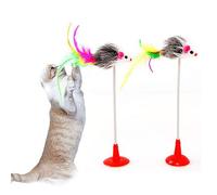 Pet Cat Toy Faux Feather False Mouse Bottom Sucker Cat Kitten Playing Toy Creative And Exquisite Workmanship Practical treatment