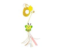 Pet Cat Toys Funny Stick Kitten Self -hi Elastic Rope Dragonfly Shape Feather Bell Teasing Stick Hanging Swing Thousands(Green Bee)