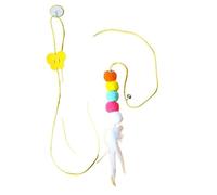 Pet Cat Toys Funny Stick Kitten Self -hi Elastic Rope Dragonfly Shape Feather Bell Teasing Stick Hanging Swing Thousands(Feather caterpillar)