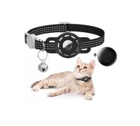 Pet Cat Tracker Collar With S10 GPS Locator Compatible with Apple Find My(Black+Black)