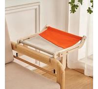 Pet Cat Window Perch,Cat Window Hammock for Indoor Cats,Easy to Adjust & Assemble Large Cat Bed Seat for Windowsill,Bedside (Orange)