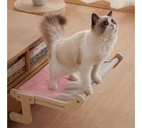 Pet Cat Window Perch,Cat Window Hammock for Indoor Cats,Easy to Adjust & Assemble Large Cat Bed Seat for Windowsill,Bedside (Pink)