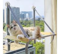 Pet Cat Window Perch,Robust and Stable Cat Window Hammock with 4 Strong Suction Cups and Wall Anchors,Cat Hammock for Large Cats