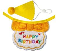 Pet Cats Birthday Set With Lovely Bib And Cone Hat Adjustable And Easy Wear For Various Occasion Festival Celebration Pet Party Supply