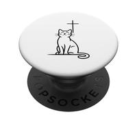 Pet Cats Love Jesus Be Happy Christian PopSockets Adhesive PopGrip