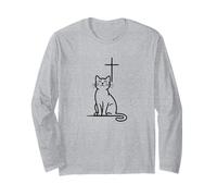 Pet Cats Love Jesus Be Happy Cross Long Sleeve T-Shirt