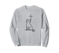 Pet Cats Love Jesus Be Happy Cross Sweatshirt