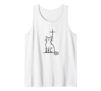 Pet Cats Love Jesus Be Happy Cross Tank Top
