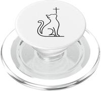 Pet Cats Love Jesus Be Happy Savior PopSockets PopGrip for MagSafe