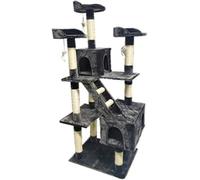 Pet Cats Tree House Multi-Level Tower Creative Cube House Scratching Removable Pad Cushions Pet Cat Activity Entertainment (Color : White) (Gray)