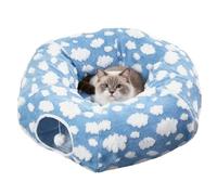 Pet Cave Bed - Detachable Cat Nest with Toy Ball, Plush Sleeping Tunnel, Comfortable Indoor Bed | Kitten Puppy Small Animal House for Bedroom Living Room Balcony Apartment Dormitory Winter