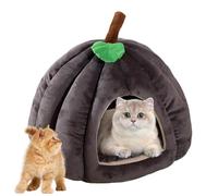 Pet Cave Bed - Halloween Cat Bed, Charming Halloween Cat Den | Unique Pumpkin Style Cat Cave Bed Pet Tent, Soft Semi-Closed Pumpkin Shape Pet Cave Bed for Indoor Cats and Small Dogs