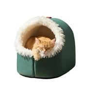 Pet Cave Bed, Plush Hooded Cat Bed Pet Calming Nest for Small Cats, Self-ing Cave for Indoor Cats, Washable Cove with Removable Inner Cushion Fit Pets Under 20lbs for Winter (B, Medium)