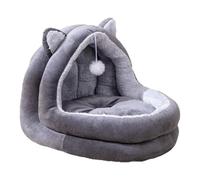 Pet Cave Bed | Semi-Enclosed Nest with Ball Toy - Winter House Cat House Bed,for Kitten Bunny Indoor Bedroom Living Room Balcony Apartment Dorm Winter Fall