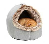 Pet Cave House - Thermal Cat Bed Tent, Soft Warm Shelter for Winter | Foldable Cushion Design Ideal for Kittens Puppies Small Medium Pets Home Bedroom and Living Room Use