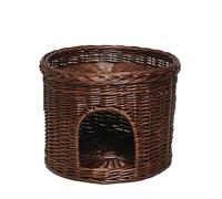 Pet Cave Indoor Cat House, Cave Double Cat Bed, Indoor Wicker Cat Cave House, Removable Cushions, with Washable Soft Cushion (42x42x32cm)