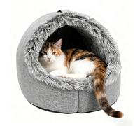 Pet Cave - Warm & Hidden Bed, Reliable Carrying Handle, Soft Relaxing Hooded House for Cuddling Up Small Animals Accessory | Port Sleeping