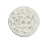 Pet Ceramic Slow Food Cat Bowl Maze Shape White Feeding Bowl