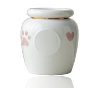 Pet Ceramic Urn, Memorial Urns for Dogs, Cats, Rabbits, Hamsters, Bird, Keepsake for Ashes, can Attach Pet Photos, Large Capacity(800ML)