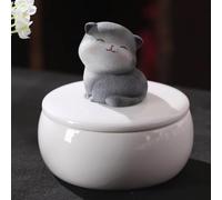 Pet Ceramic Urn, Small Ceramic Pet Ashes Funeral Burial Box, Cremation Keepsake for Animals, Cats, Dogs, Rabbits, Hamsters, Bird(Cat B)