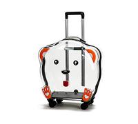 Pet checked box pet bag trolley case with silent wheels lightweight with stickers free breathing dog travel bag outdoor (Green)