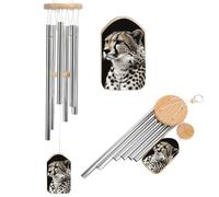 Pet Cheetah Memorial Wind Chimes for Outdoors 20.5 Inch Sympathy Gift for Loss of Dog Cat Loved One Weatherproof Aluminum Tube Garden Porch Decor with