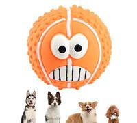 Pet Chew - 8cm Latex Squeaky Toy, Tough Bite Resistant Play, Happy Face Bouncing | Fun Interactive Exercise Toy for Puppies Small Dogs Cats Playtime Training Simple to Use