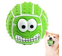 Pet Chew Ball Toy - Latex Rubber Squeak Toys Funny Face Expressions Item, Teething Bouncy Interactive Puppy Toy, Small Medium Breeds Puppy Item | Dog Kitten Chew Gadget for Indoor Outdoor Play