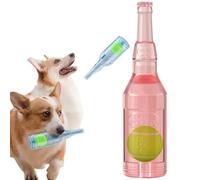 Pet Chew Beer Bottle with Tennis Ball, 2025 Upgraded Ball in Bottle Dog Toy, Indestructible Dog Ball in Bottle Suitable for Small and medium dogs (Red)