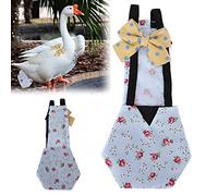 Pet Chicken Duck Diapers Washable Reusable and Adjustable Nappy Poultry Cloth for Goose Duck Hen Chicken[L Blue flower] Health Supplies