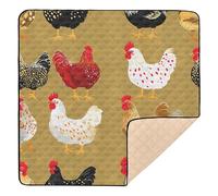 Pet Chicken Gold Soft Padded Baby Playmat for Floor Non-Toxic Activity Gym Mat for Baby Toddler Infant, 50'' x 50''