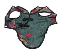 Pet Chinese Style Peony Dress, Dog Elegant Cheongsam Skirt, Retro Floral Print Pet Clothing, Soft Cotton Dog Costume with Delicate Buttons, Comfortable Outfit for Small Medi (S)