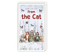 Pet Christmas Card From The Cat - Traditional Fun Festive Scene Xmas Card