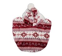 Pet Christmas Cloak Warm Skin-friendly Hooded Dog Cloak Suitable For Puppies And Cats Autumn And Winter (L)