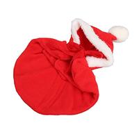 Pet Christmas Cloak: Warm Soft Skin-Friendly Hooded Dog Cape Apparel for Puppy, Cat, Teddy, Doberman, Husky, Golden Retriever, Bull Dog, Border Collie (S)