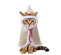 Pet Christmas Costume Cute Dog Cat Cape Elk Cloak with Hat Santa Claus Reindeer Outfit Moose Hooded Poncho Winter Warm Hoodie Coat for Small Puppy Kitten Xmas New Year Party Cosplay Dress Up Clothes