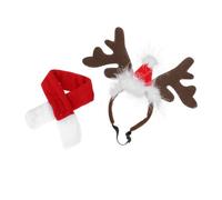 PET Christmas Hat and Scarf Set for Dogs Winter Flannelette | Will Not Hurt Your Pet, Comfortable Breathable Feel, for Winter Parties and Festival Christmas Use