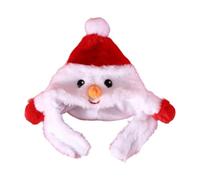 Pet Christmas Hat Headgear Plush Lovely Decoration Costume Warm Winter Pet Caps Head Accessories for Cats Dogs Festival Party, Snowman Hat S