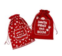 Pet Christmas Sack Cute Pet Present Sack Xmas Stocking Alternative Christmas Bag Reusable Santa Sack for Holiday Presents Toys & Treats pet essential (Pack of 1)